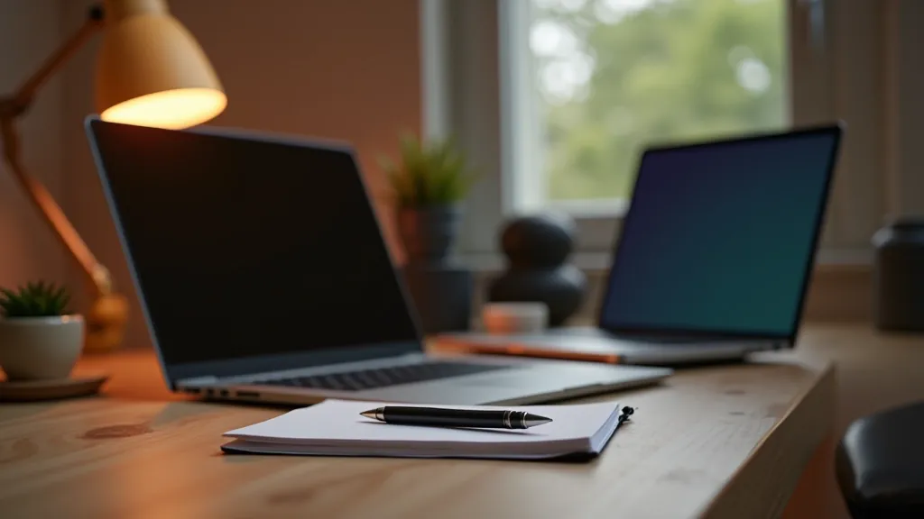 Laptop na pracovním stole s poznámkami o AI nástrojích
